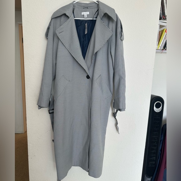 Topshop 
Cortez Classic Lined  Long Trench Coat
Belted Plaid Checkered - Picture 2 of 5